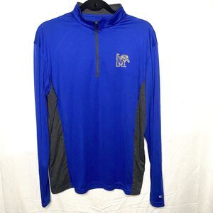 MEMPHIS TIGERS Basketball 1/4 Zip Pullover Lightweight Long Sleeve Mens M Blue